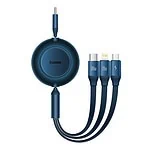 Baseus Bright Mirror 4, USB-C 3-in-1 cable for micro USB / USB-C / Lightning 100W / 3.5A 1.1m (Blue)