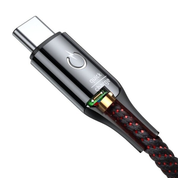 Baseus kabel ve tvaru C USB-C LED QC 3.0 1m (černý) navod