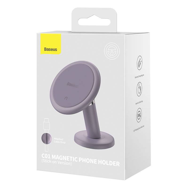 Baseus C01 Magnetic Car Holder for Dashboard (Purple) sk