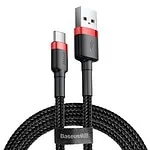 Baseus Cafule kábel USB-C 3A 0,5 m (červený čierny)