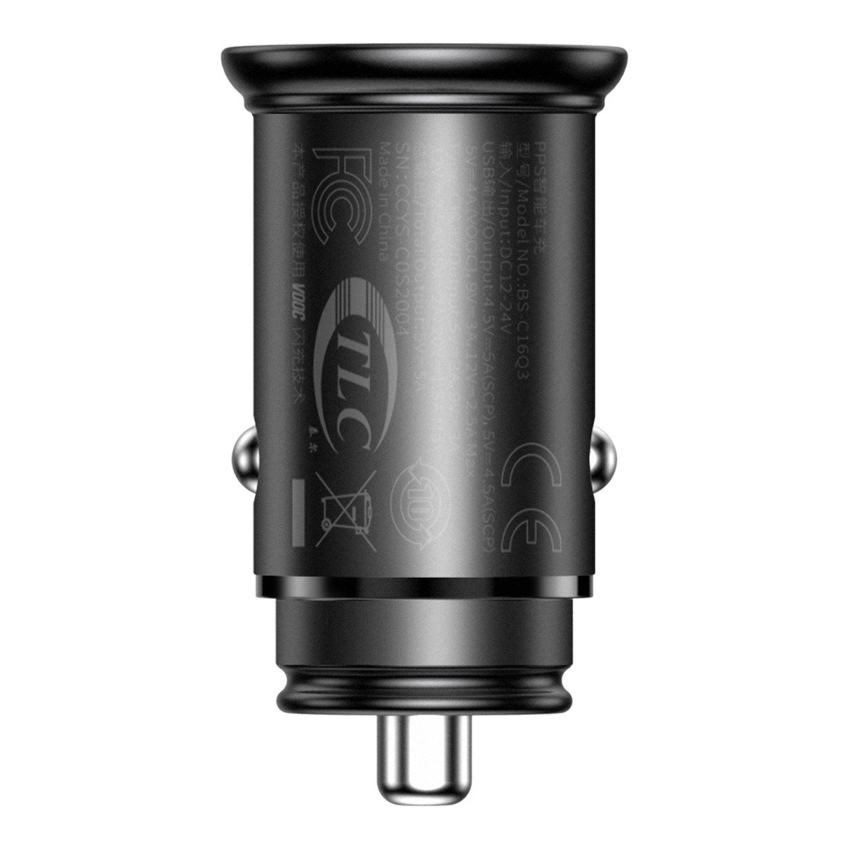 Baseus Circular Metal PPS Quick Charger Car Charger 30W Black distributor