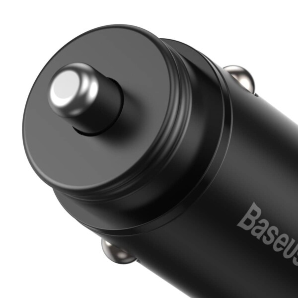 Baseus Circular Metal PPS Quick Charger Car Charger 30W Black sk