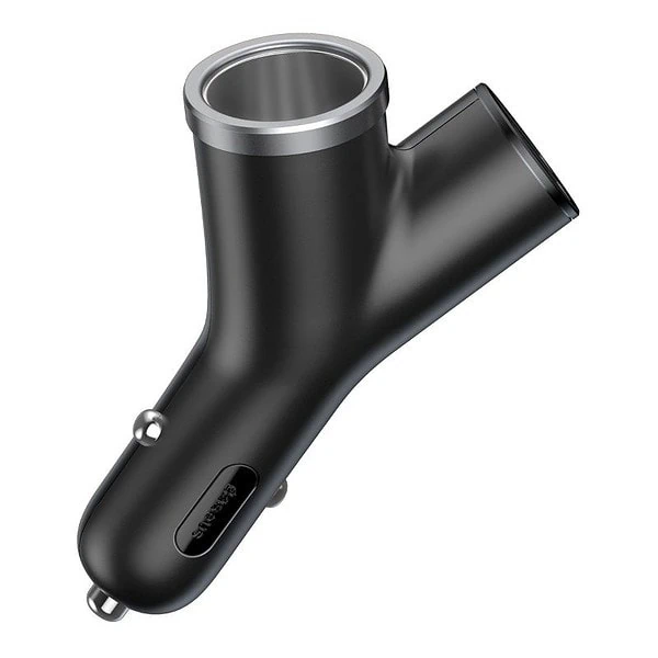 Baseus Circular Y type dual USB+cigarette lighter extended car charger 30W Dual QC3.0 (black) sk