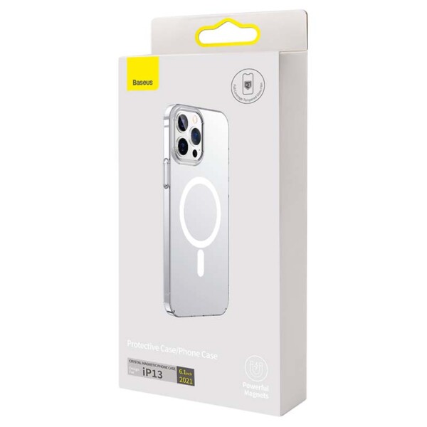 Baseus Crystal Magnetic Glass Case for iPhone 13 (transparent) + tempered glass sk