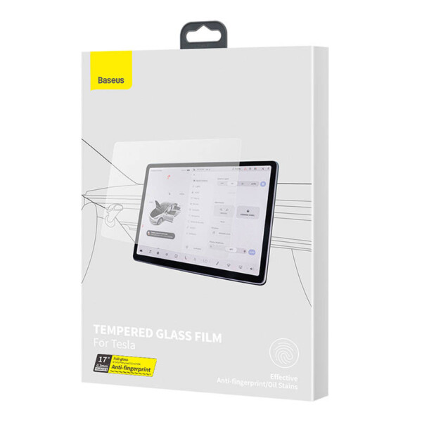 Baseus Crystal Tempered Glass 0.3mm for Tesla model X/S 17'' sk