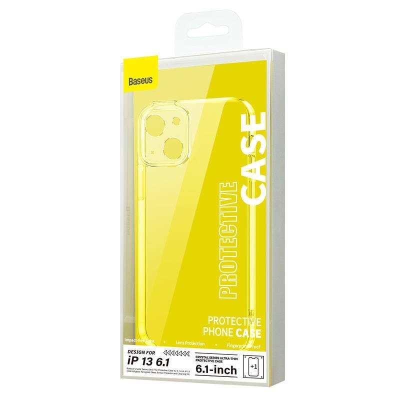 Baseus Crystal Transparent Case and Tempered Glass set for iPhone 13 distributor