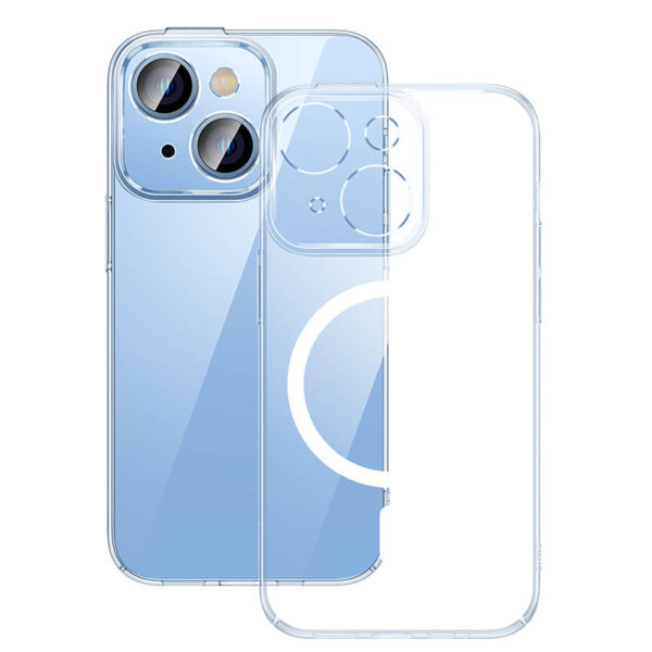 Baseus Crystal Transparent Magnetic Case and Tempered Glass set for iPhone 14