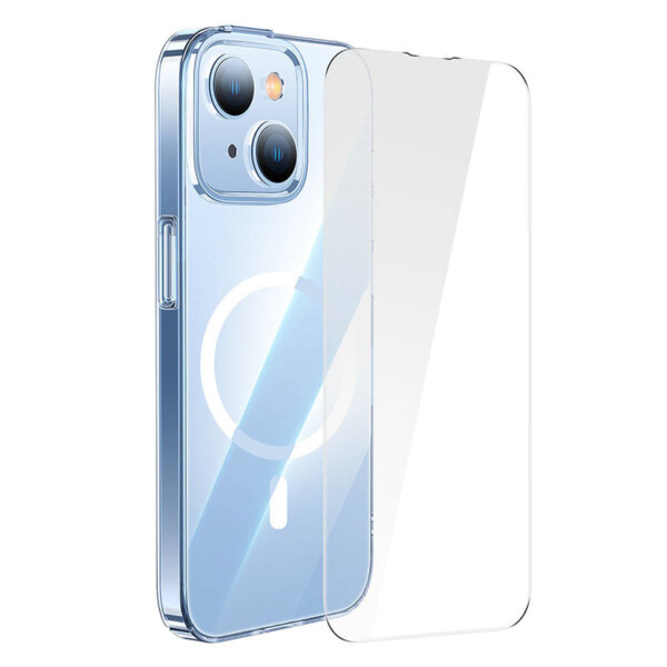 Baseus Crystal Transparent Magnetic Case and Tempered Glass set for iPhone 14 Plus cena