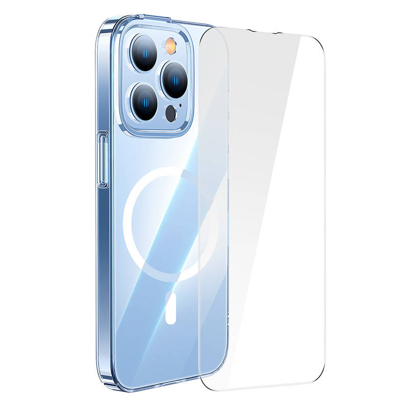 Baseus Crystal Transparent Magnetic Case and Tempered Glass set for iPhone 14 Pro cena