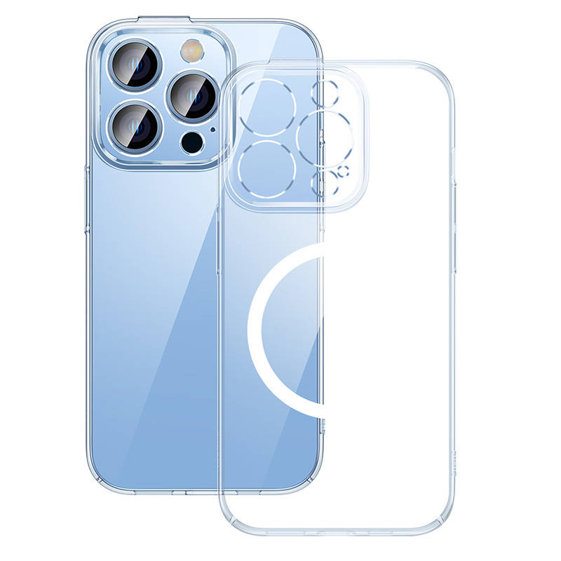 Baseus Crystal Transparent Magnetic Case and Tempered Glass set for iPhone 14 Pro
