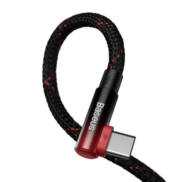Baseus Elbow 1m 100W USB to USB-C angled cable (black-red) navod