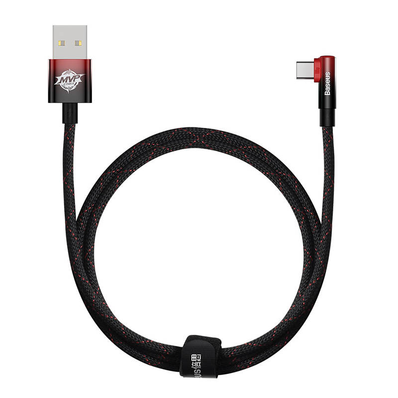 Baseus Elbow 1m 100W USB to USB-C angled cable (black-red)