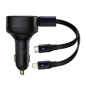 Baseus Enjoyment Car Charger with cable USB-C + Lightning 3A