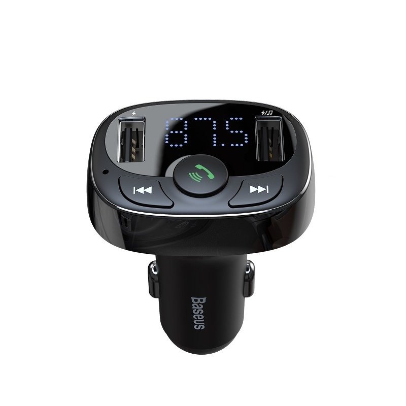 FM Transmitter Baseus T typed Bluetooth 2xUSB microSD (Black) sk