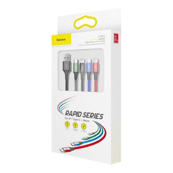 Baseus Fast USB cable 4in1 USB-C / 2x Lightning / Micro 3