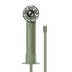 Baseus Flyer Turbine portable hand fan + Lightning cable (green)