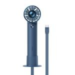 Baseus Flyer Turbine portable hand fan + USB-C cable (blue)