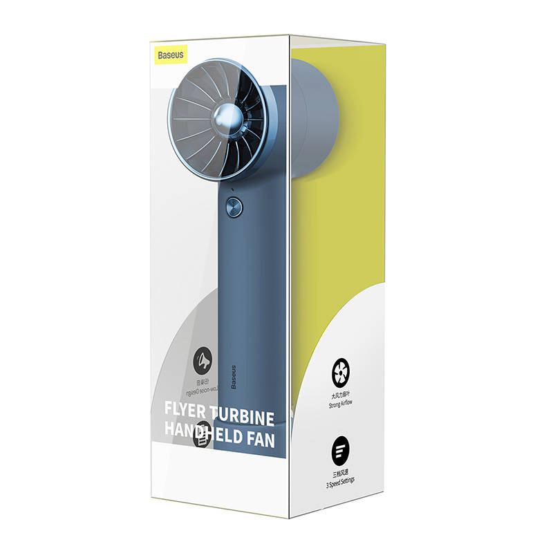 Baseus Flyer Turbine portable hand fan + USB-C cable (blue) sk