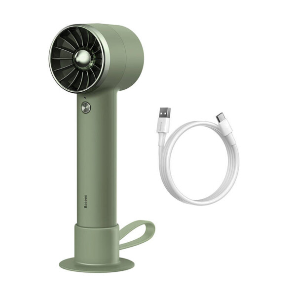Baseus Flyer Turbine portable hand fan + USB-C cable (green) cena