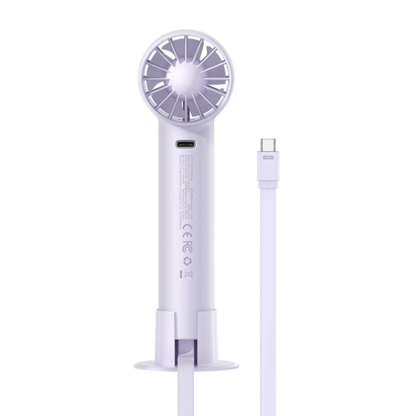 Baseus Flyer Turbine portable hand fan + USB-C cable (purple) navod