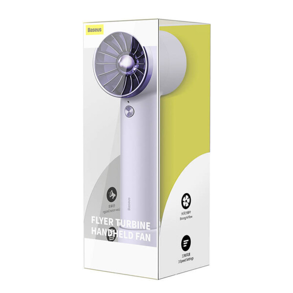 Baseus Flyer Turbine portable hand fan + USB-C cable (purple) sk