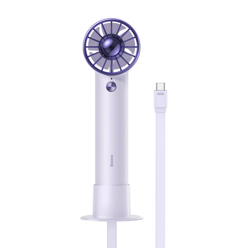 Baseus Flyer Turbine portable hand fan + USB-C cable (purple)