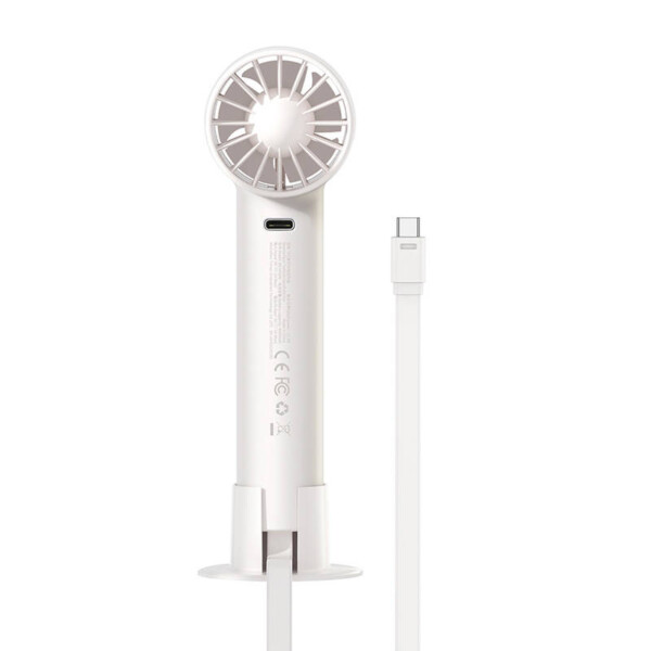 Baseus Flyer Turbine portable hand fan + USB-C cable (white) navod