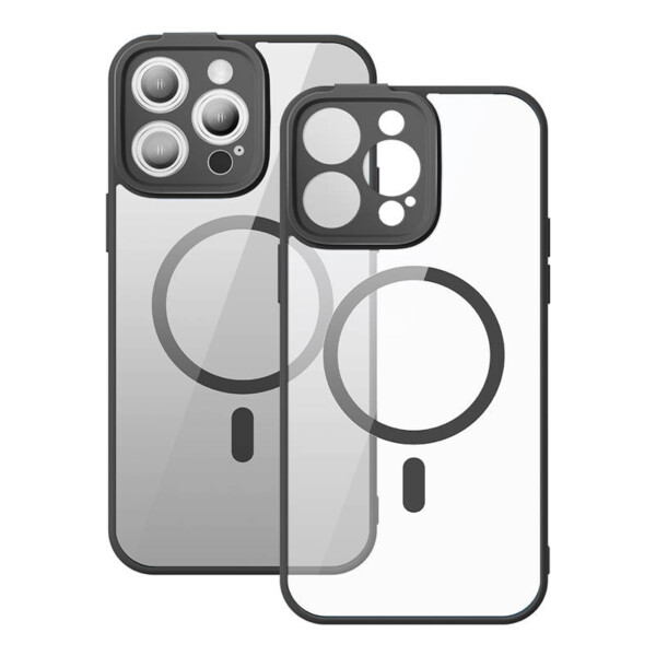 Baseus Frame Transparent Magnetic Case and Tempered Glass set for iPhone 14 Pro (black) cena