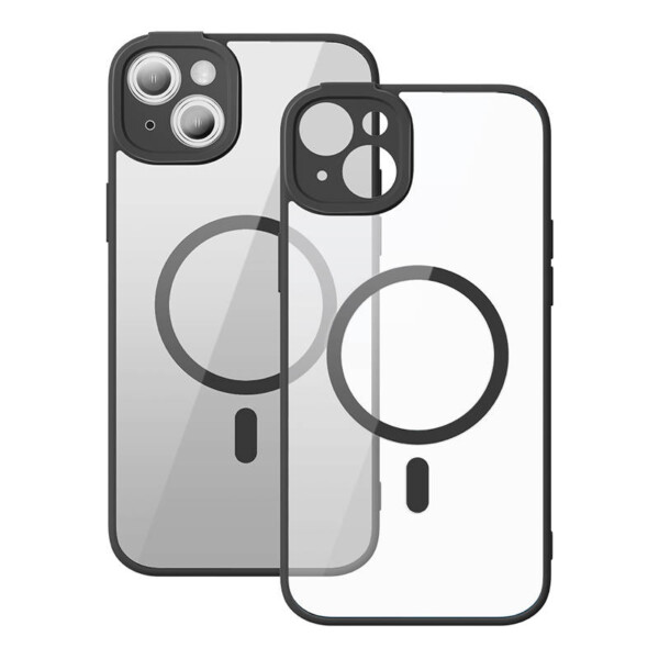 Baseus Frame Transparent Magnetic Case and Tempered Glass set for iPhone 14 (black) cena