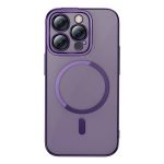 Baseus Glitter Magnetic Case for iPhone 14 Pro Max (purple) + tempered glass + cleaning kit