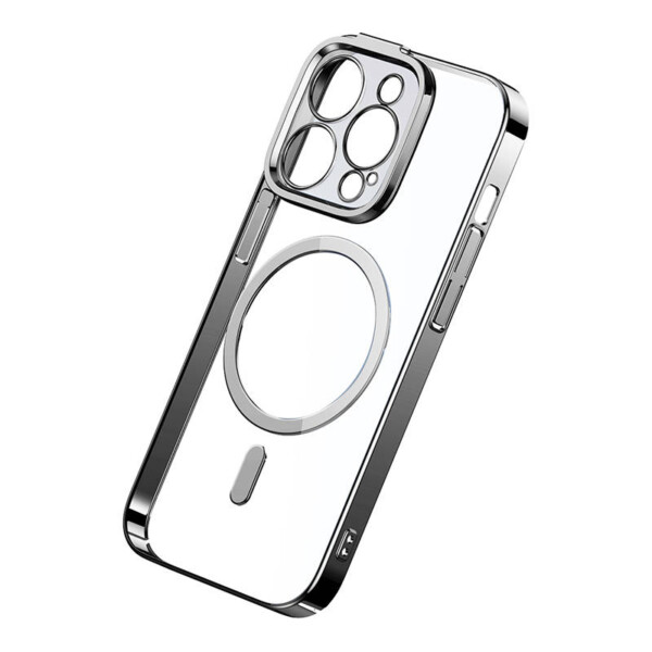 Baseus Glitter Magnetic Case for iPhone 14 Pro (Silver) + tempered glass + cleaning kit navod