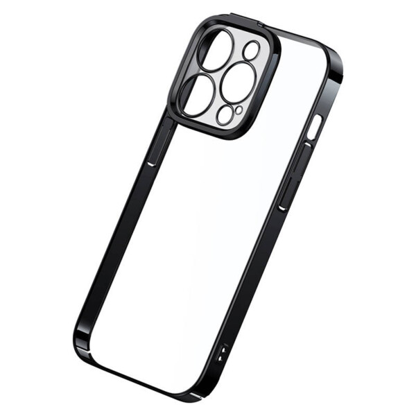 Baseus Glitter Transparent Case and Tempered Glass set for iPhone 14 Pro (black) navod