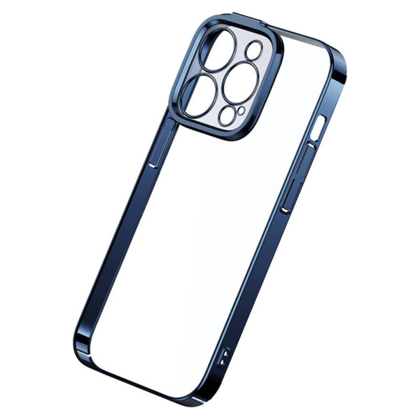 Baseus Glitter Transparent Case and Tempered Glass set for iPhone 14 Pro (blue) navod