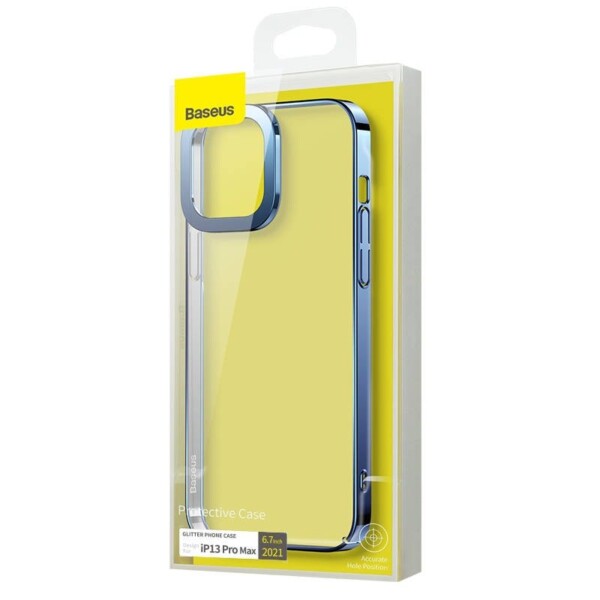 Baseus Glitter Transparent Case for iPhone 13 Pro Max (blue) sk