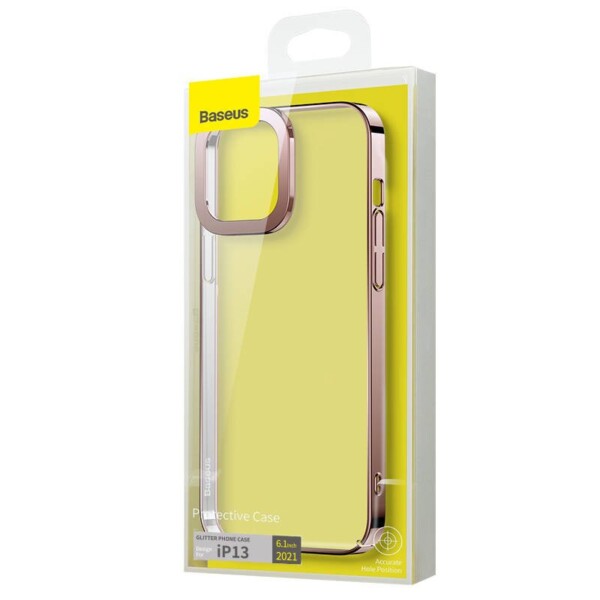 Baseus Glitter Transparent Case for iPhone 13 (pink) sk