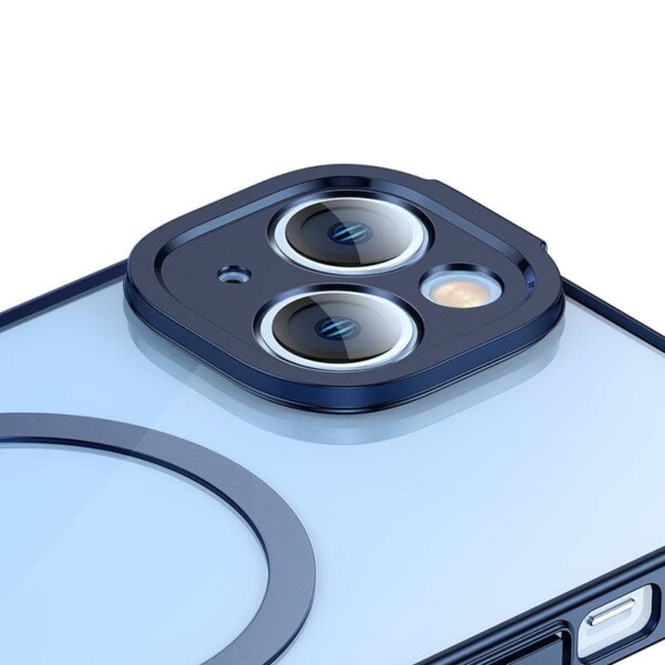 Baseus Glitter Transparent Magnetic Case and Tempered Glass set for iPhone 14 Plus (blue) sk