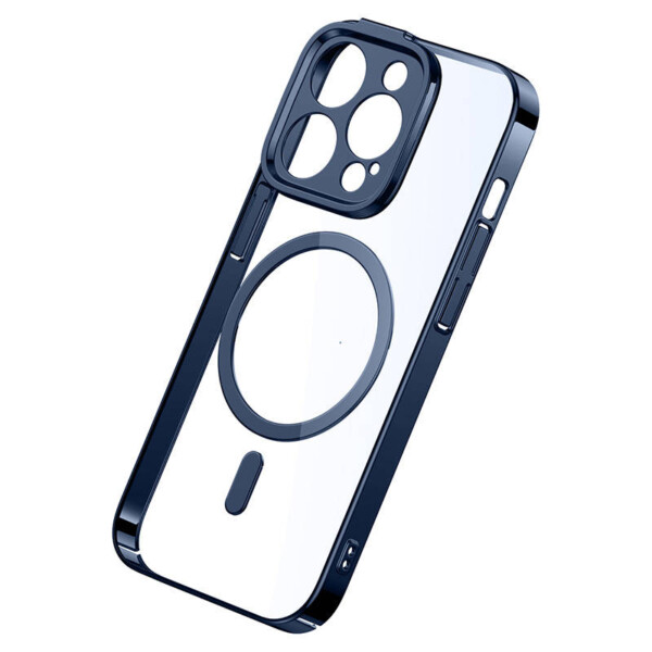 Baseus Glitter Transparent Magnetic Case and Tempered Glass set for iPhone 14 Pro Max (blue) sk