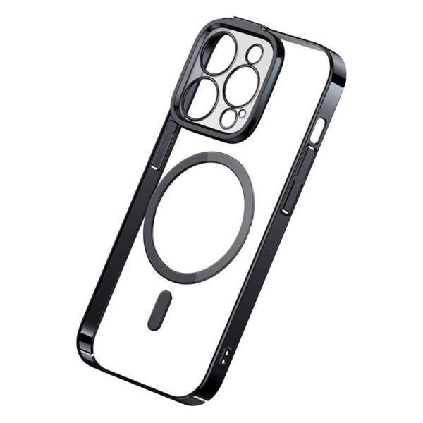 Baseus Glitter Transparent Magnetic Case and Tempered Glass set for iPhone 14 Pro (black) navod