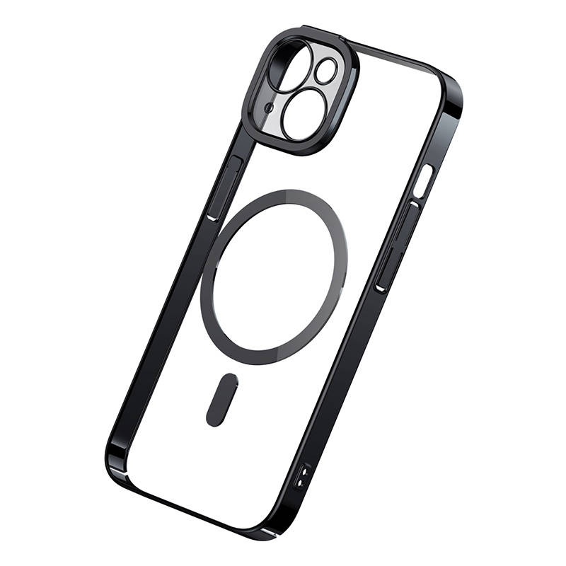 Baseus Glitter Transparent Magnetic Case and Tempered Glass set for iPhone 14 (black) cena