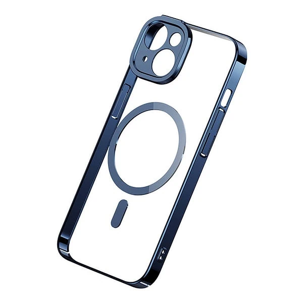 Baseus Glitter Transparent Magnetic Case and Tempered Glass set for iPhone 14 (blue) navod