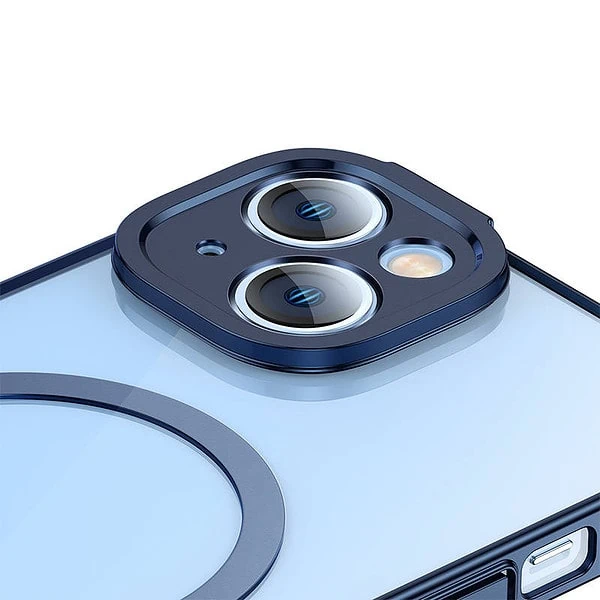 Baseus Glitter Transparent Magnetic Case and Tempered Glass set for iPhone 14 (blue) distributor