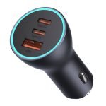 Baseus Golden Contactor Pro car charger, 2x USB-C, 1x USB, 65W (gray)