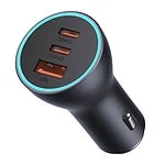 Baseus Golden Contactor Pro car charger, 2x USB-C, 1x USB, 65W (gray)