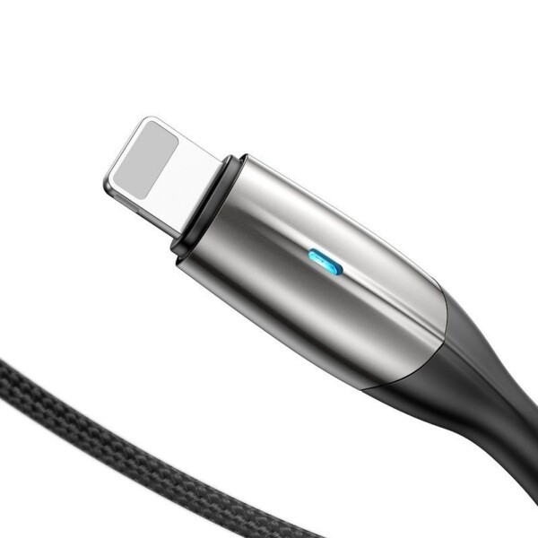 Baseus Horizontální Lightning kabel s LED lampou 1m 2