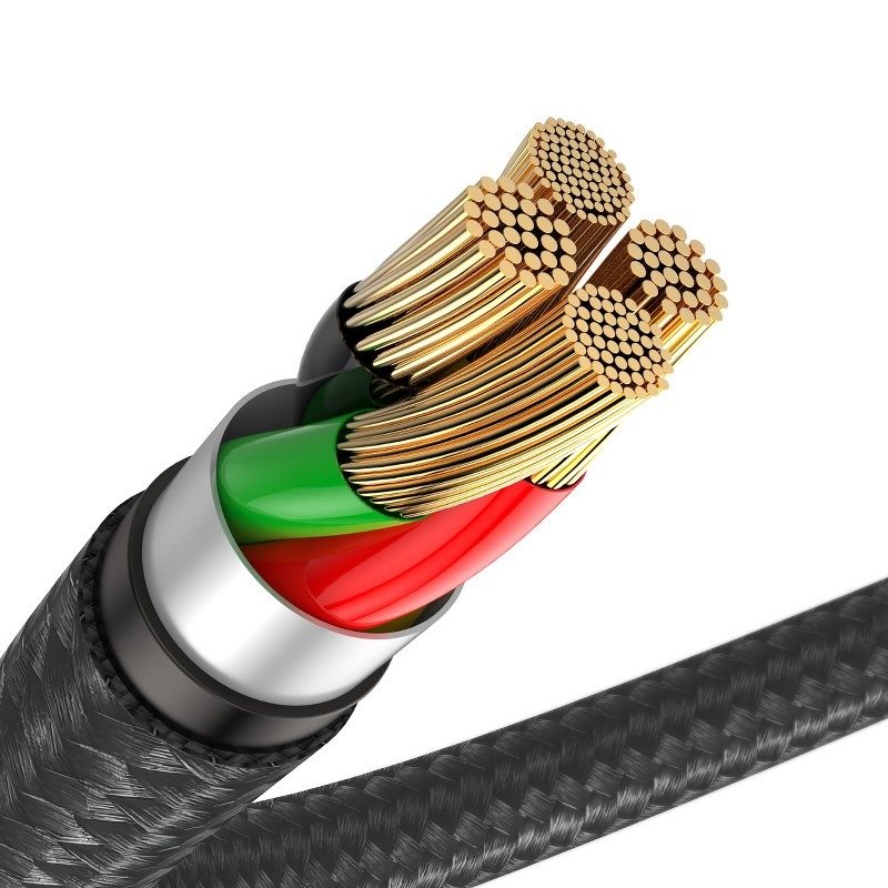 Baseus Horizontální Lightning kabel s LED lampou 1m 2