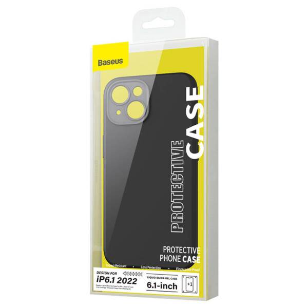 Baseus Liquid Silica Case and Tempered Glass set for iPhone 14 (black) navod