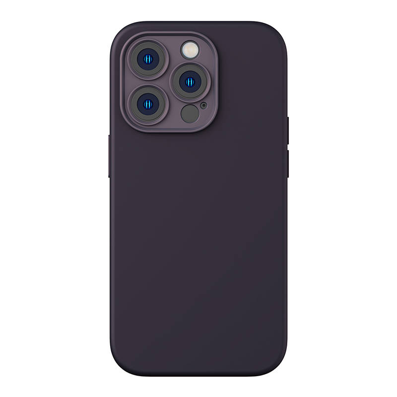 Baseus Liquid Silica Gel Case for iPhone 14 Pro Max (Elderberry)+ tempered glass + cleaning kit