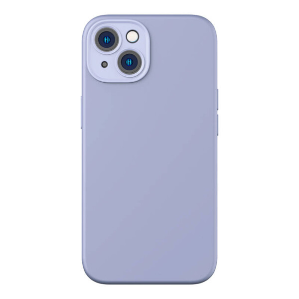 Baseus Liquid Silica Gel Case for iPhone 14 (lavender)+ tempered glass + cleaning kit