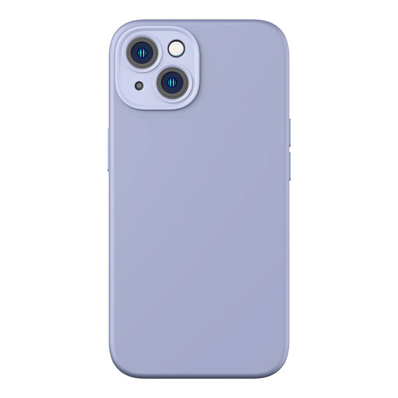 Baseus Liquid Silica Gel Case for iPhone 14 (lavender)+ tempered glass + cleaning kit