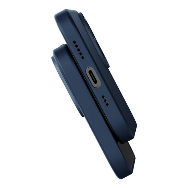 Baseus Liquid Silica Magnetic Case and Tempered Glass set for iPhone 14 Plus (blue) sk